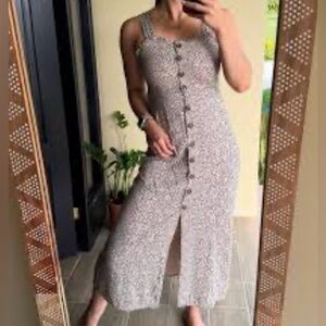 Leopard Print Maxi Dress with Button Detail